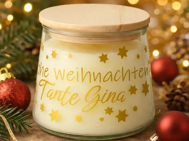 personalisierte, individuell gestaltete Kerzengläser mit Holzdeckel