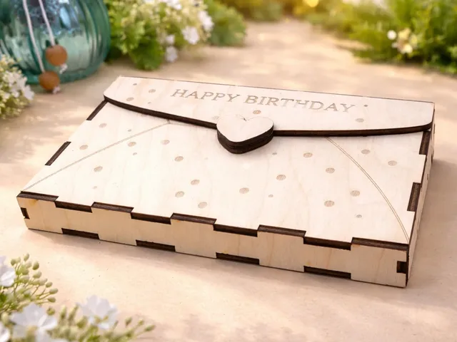 Personalisierter Holz-Geburtstagsumschlag