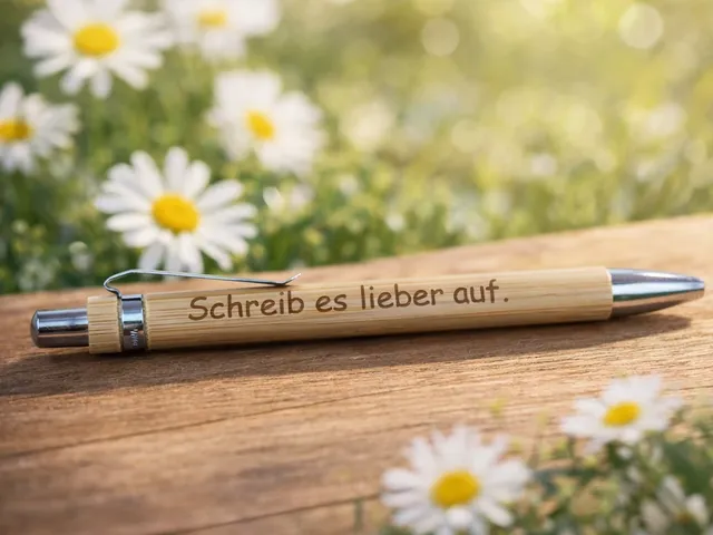  Individuell gravierter Bambus-Kugelschreiber