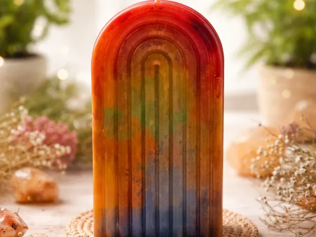 BogenKerze – handgegossen | 3 Größen | optional mehrfarbig